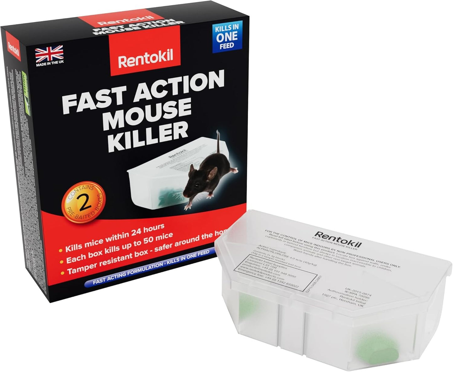 Rentokil Fast Action Mouse Killer 2 Pack 