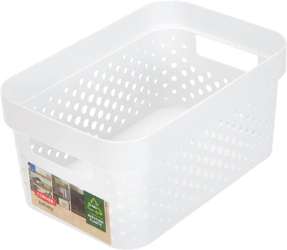Curver Infinity Dots Small Storage Basket 4.5 Litre - White