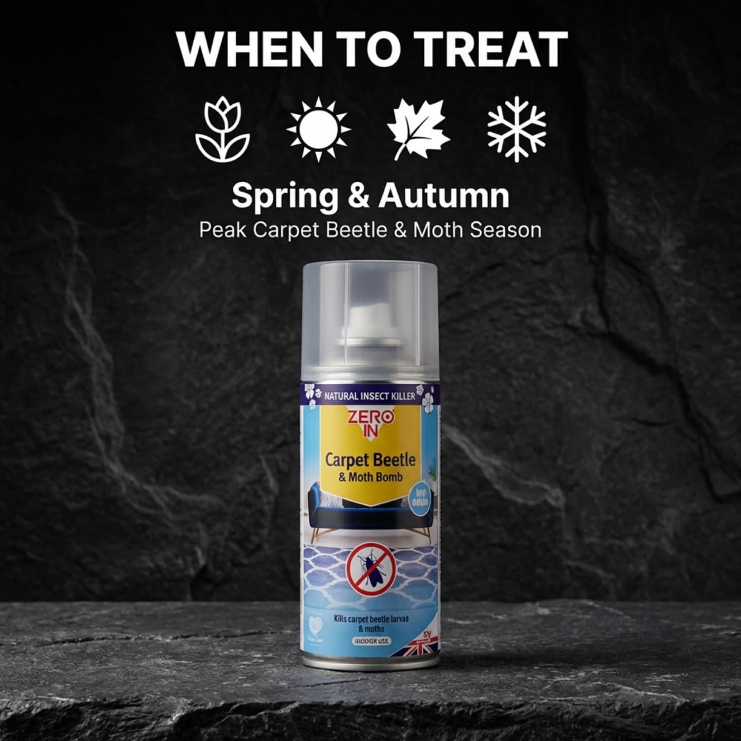 Zero In Carpet Beetle & Moth Bomb 150ml Aerosol ZER987