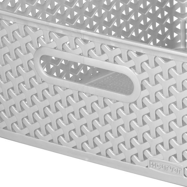 Curver Medium Rattan Storage Basket 12 Litre - Grey