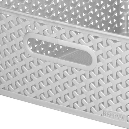 Curver Medium Rattan Storage Basket 12 Litre - Grey