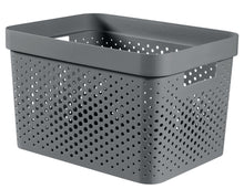 Curver Infinity Dots Large Storage Basket 17 Litre - Dark Grey