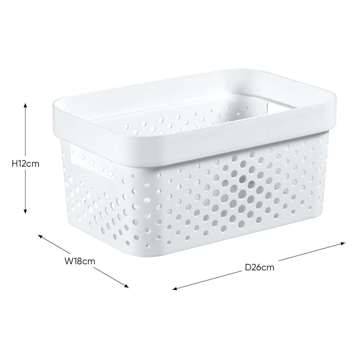 Curver Infinity Dots Small Storage Basket 4.5 Litre - White