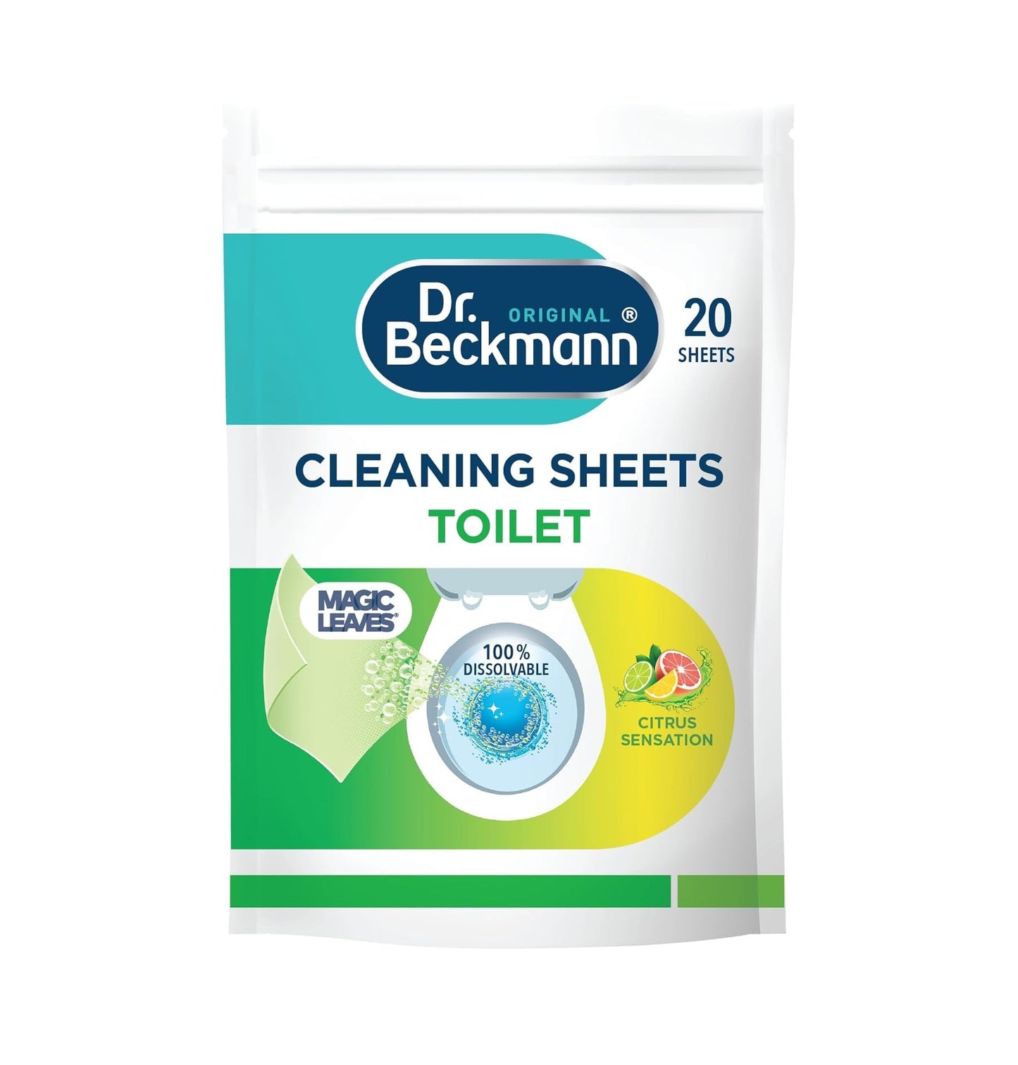 Dr. Beckmann Toilet Cleaning Sheets -  Citrus Sensation 20 Pack