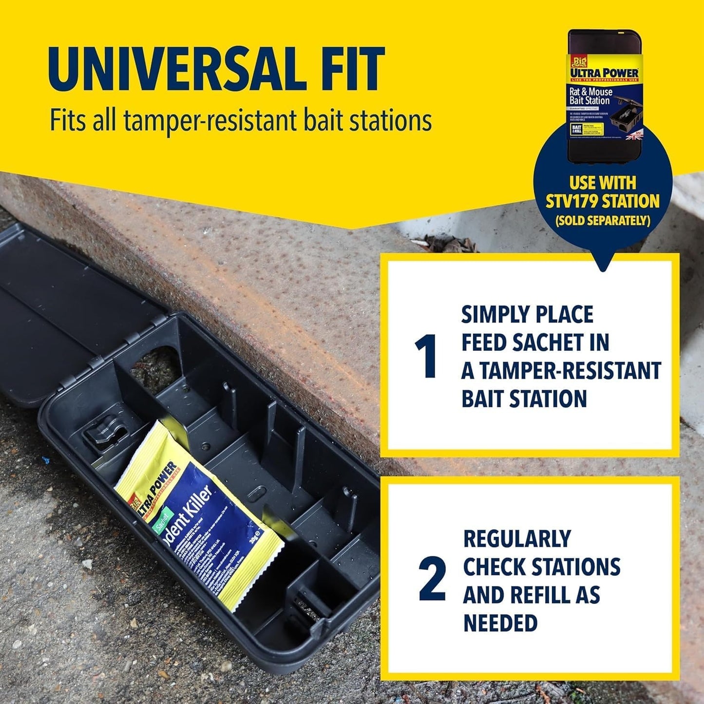 The Big Cheese Ultra Power Grain Bait Rodent Killer 7 x 20g Sachets 