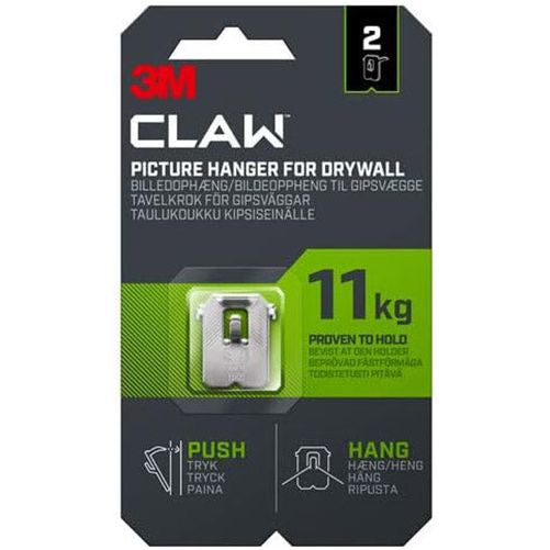 3M CLAW Drywall Picture Hanger 11kg 2 Pack