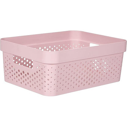 Curver Infinity Dots Medium Storage Basket 11 Litre - Pink