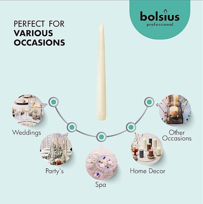 Bolsius Tapered Candles 10 Pack - Ivory
