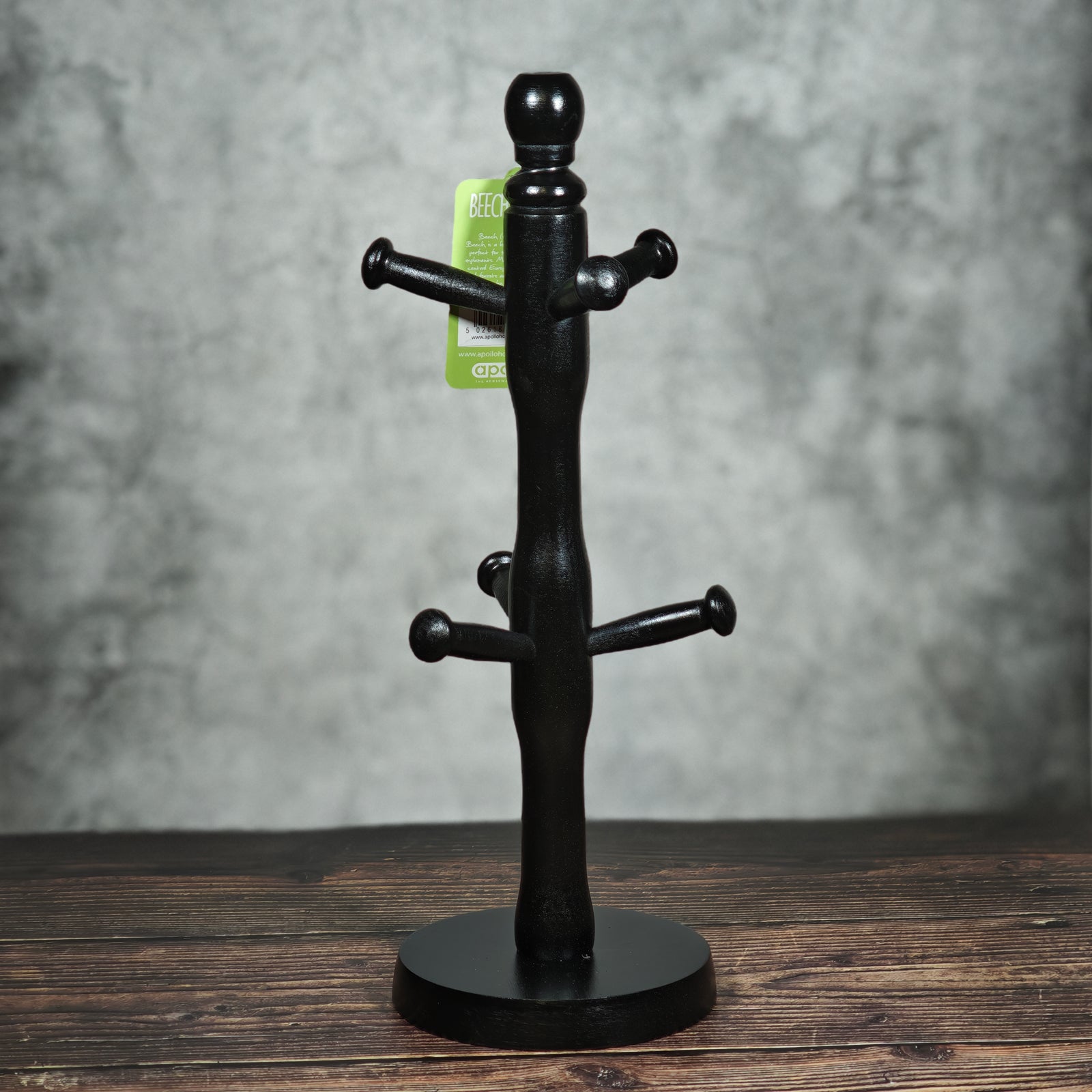 Apollo Mug Tree & Paper Towel Holder Set - Black