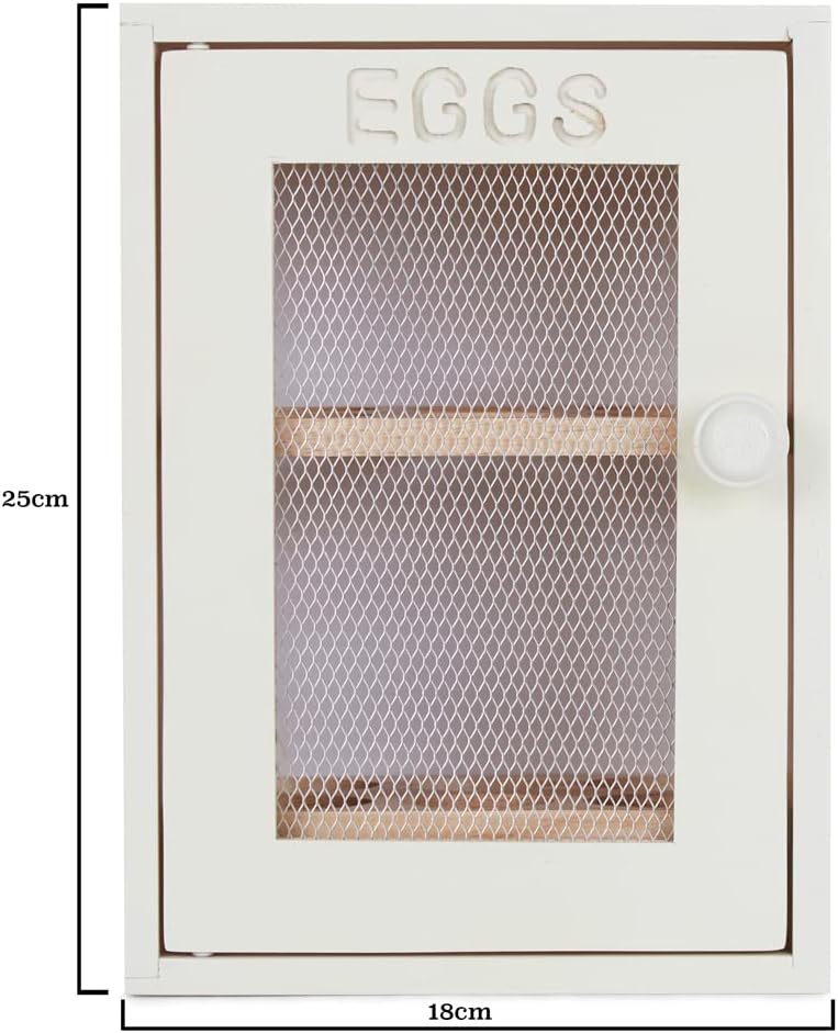 Apollo Rubberwood Egg Cabinet for 12 Eggs - Cream