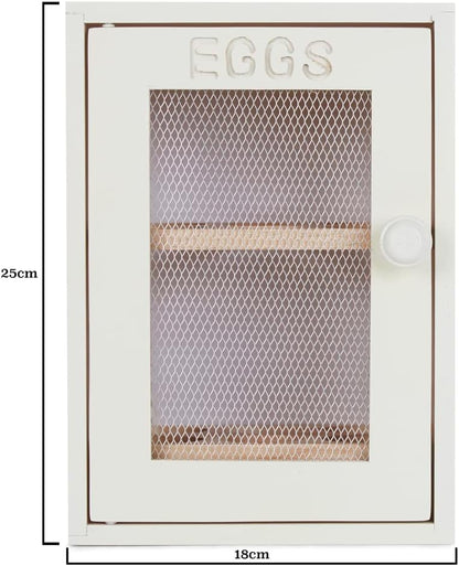 Apollo Rubberwood Egg Cabinet for 12 Eggs - Cream