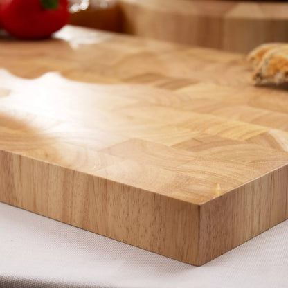Hevea Wood Large Square Endgrain Chopping Cutting Board 34cm