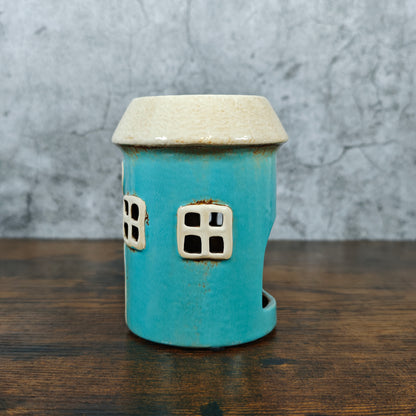 Village Pottery Warmer Heart Tealight Holder & Oil Burner - Teal