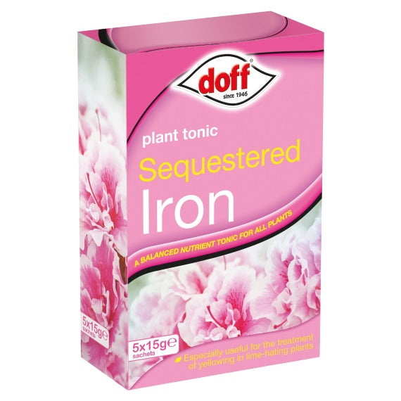 Doff Sequestered Iron Plant Tonic Garden Plant Feed / Fertilizer With Magnesium 5 x 15g Sachets