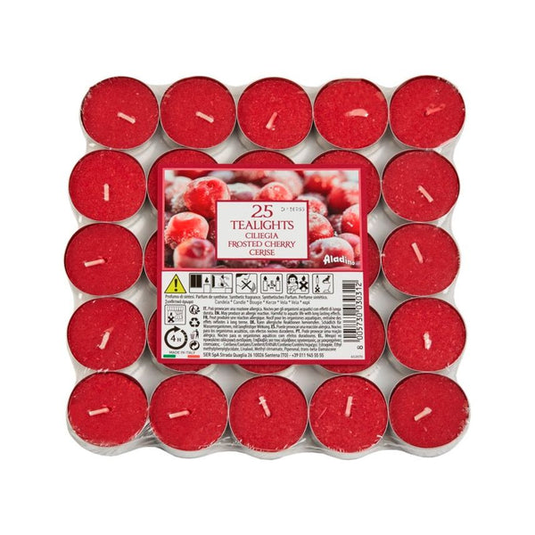 Price's Scented Tea Lights Pack of 25 - Frosted Cherry
