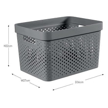 Curver Infinity Dots Large Storage Basket 17 Litre - Dark Grey