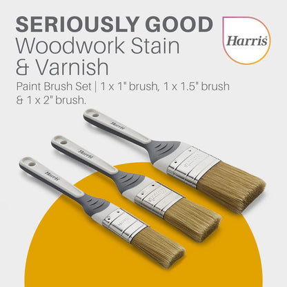 Harris Seriously Good Woodwork Stain & Varnish Paint Brush Set 3 Pack