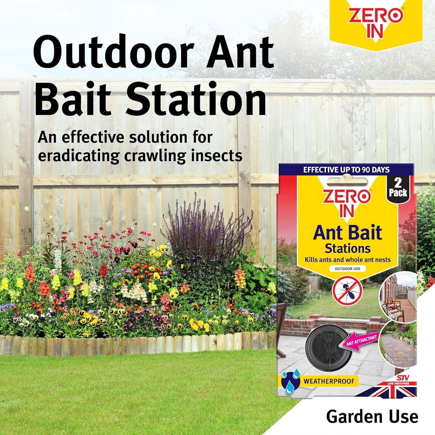 Zero In Outdoor Use Ant Bait Stations - 2 Pack 