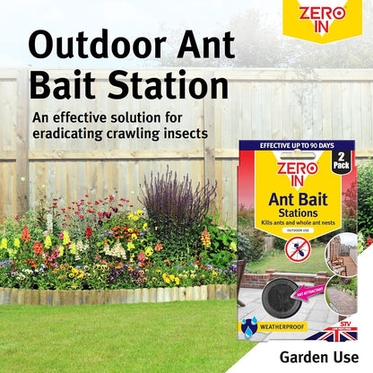 Zero In Outdoor Use Ant Bait Stations - 2 Pack 