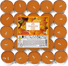 Scented Tea Lights Candles Pack of 25 - Citrus