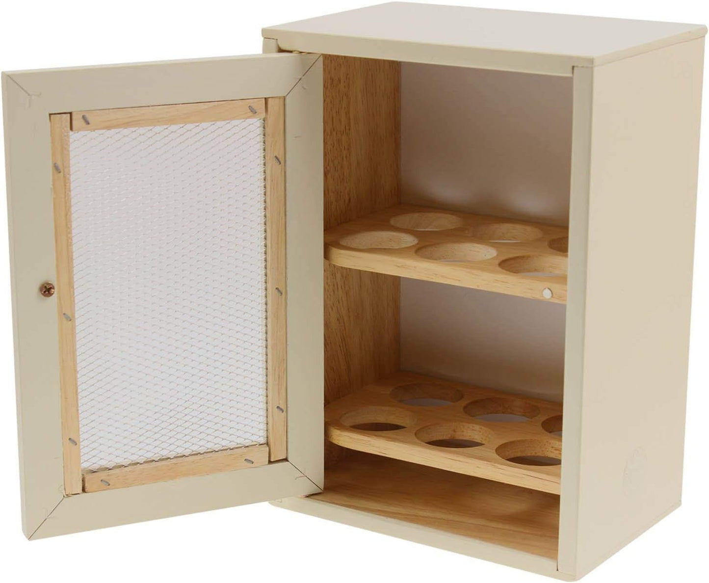 Apollo Rubberwood Egg Cabinet for 12 Eggs - Cream
