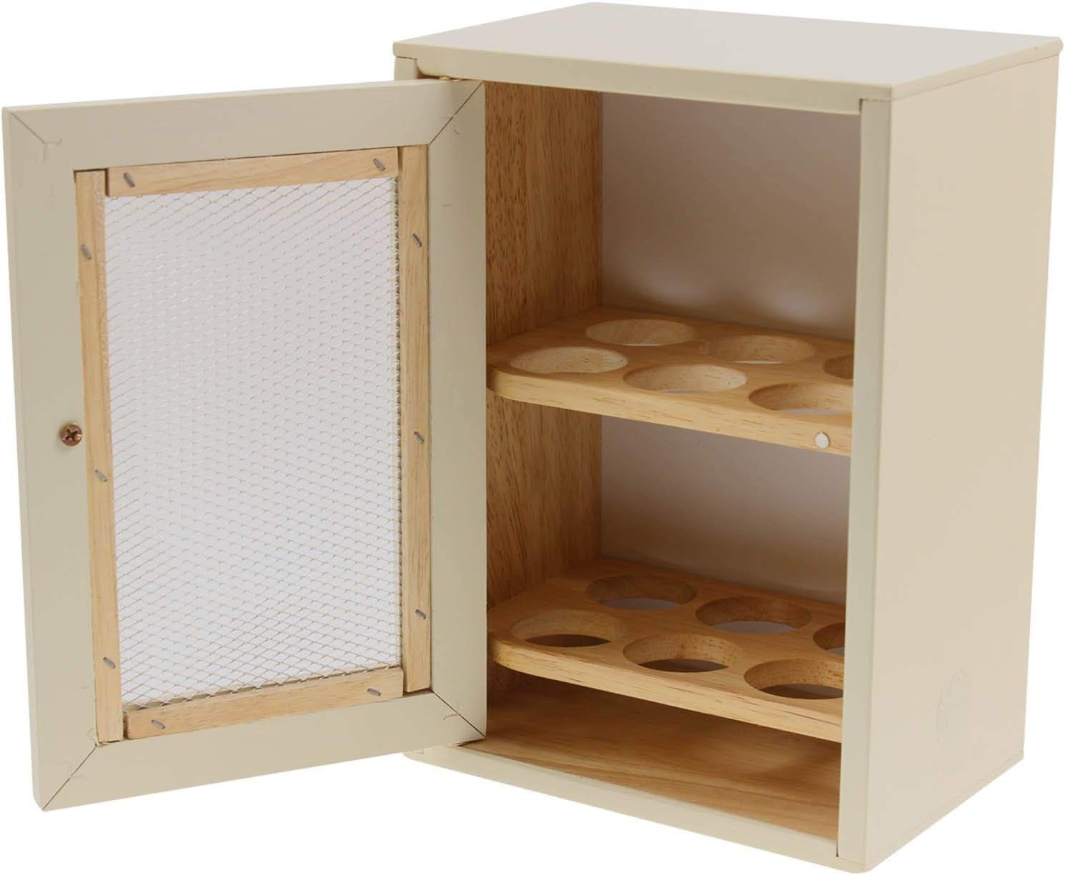Apollo Rubberwood Egg Cabinet for 12 Eggs - Cream
