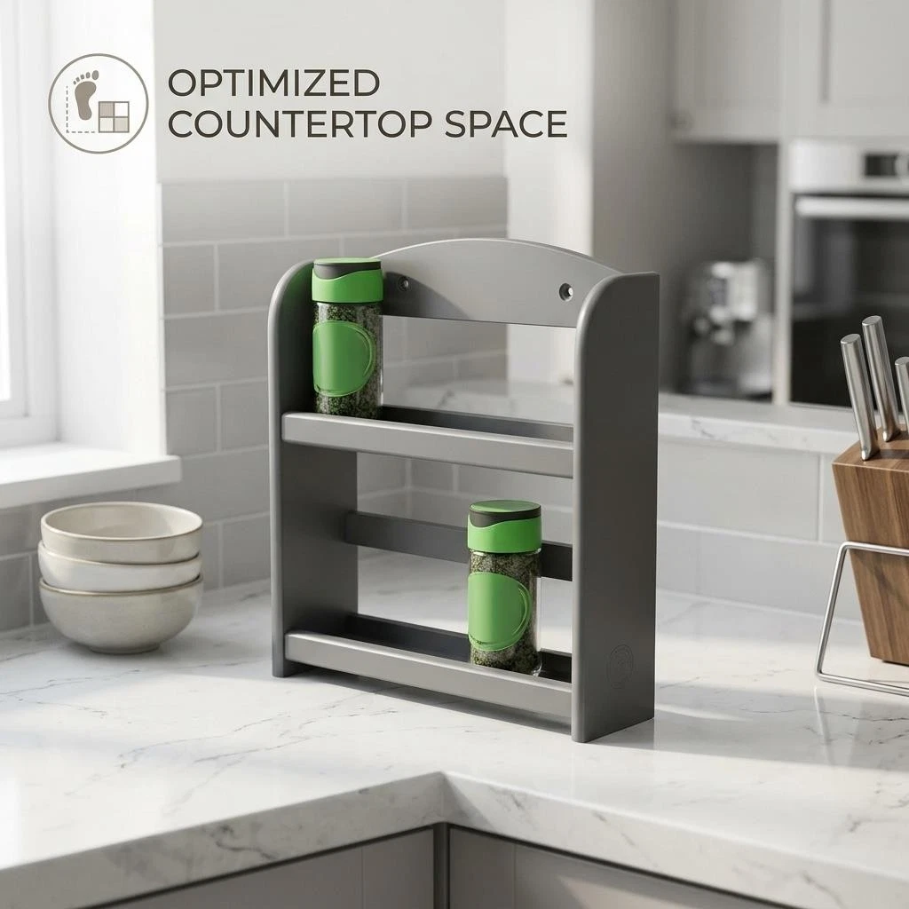 Apollo 2 Tier Spice Rack - Charcoal Grey