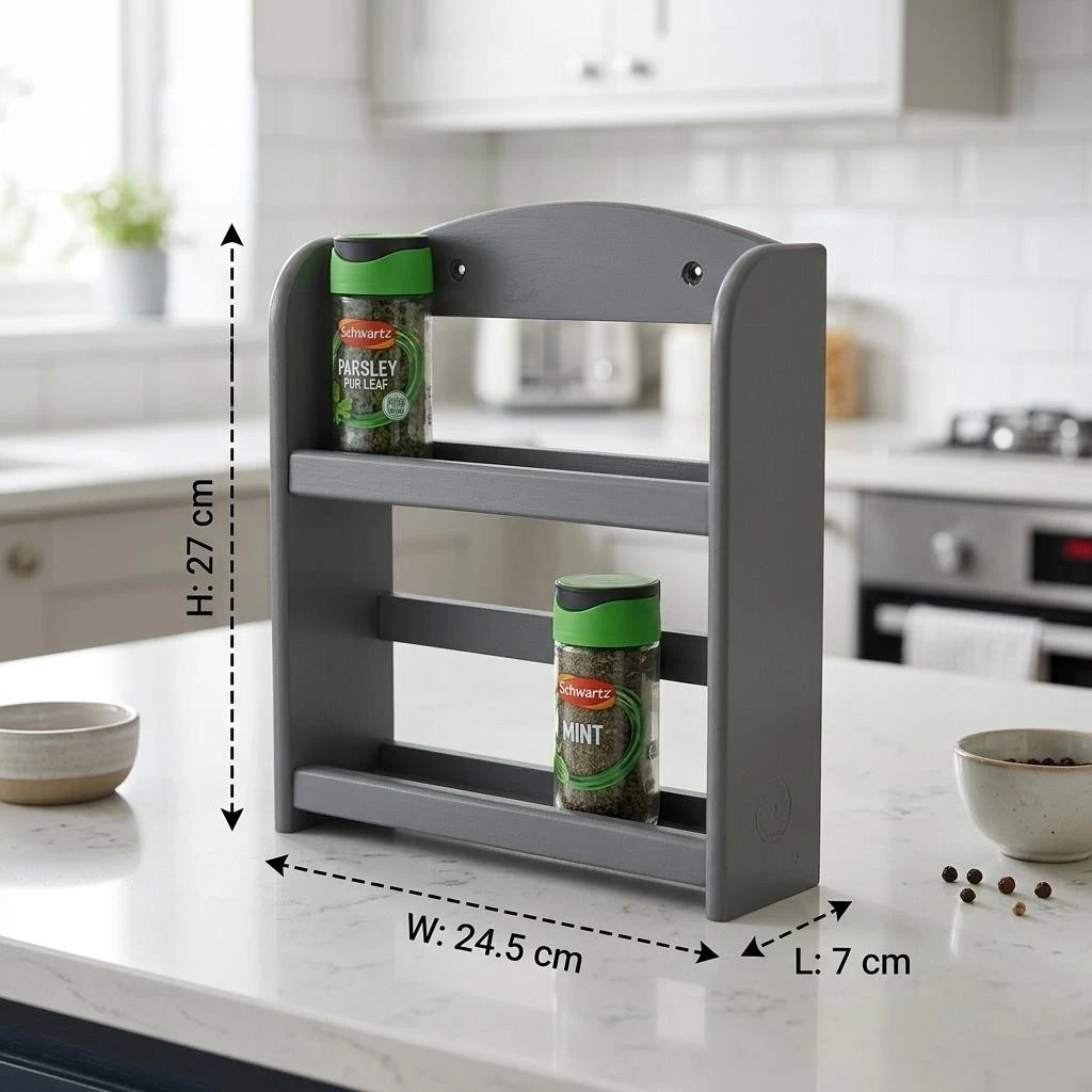 Apollo 2 Tier Spice Rack - Charcoal Grey
