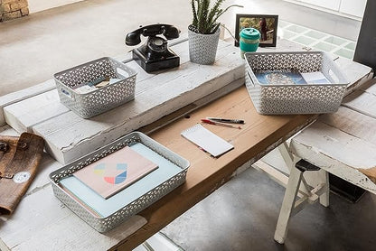 Curver Rattan A4 Tray - Grey