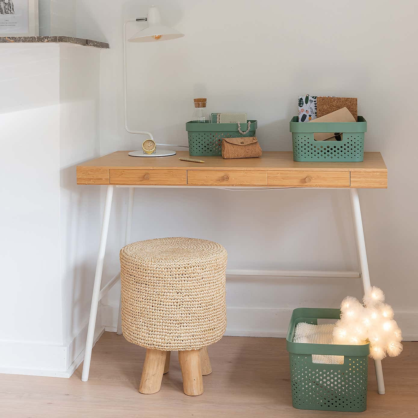 Curver Infinity Dots Large Storage Basket 17 Litre - Shale Green