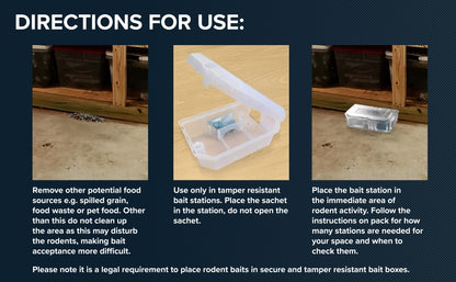 Rentokil Rodine Rat & Mouse Killer Grain Bait 6 Sachets