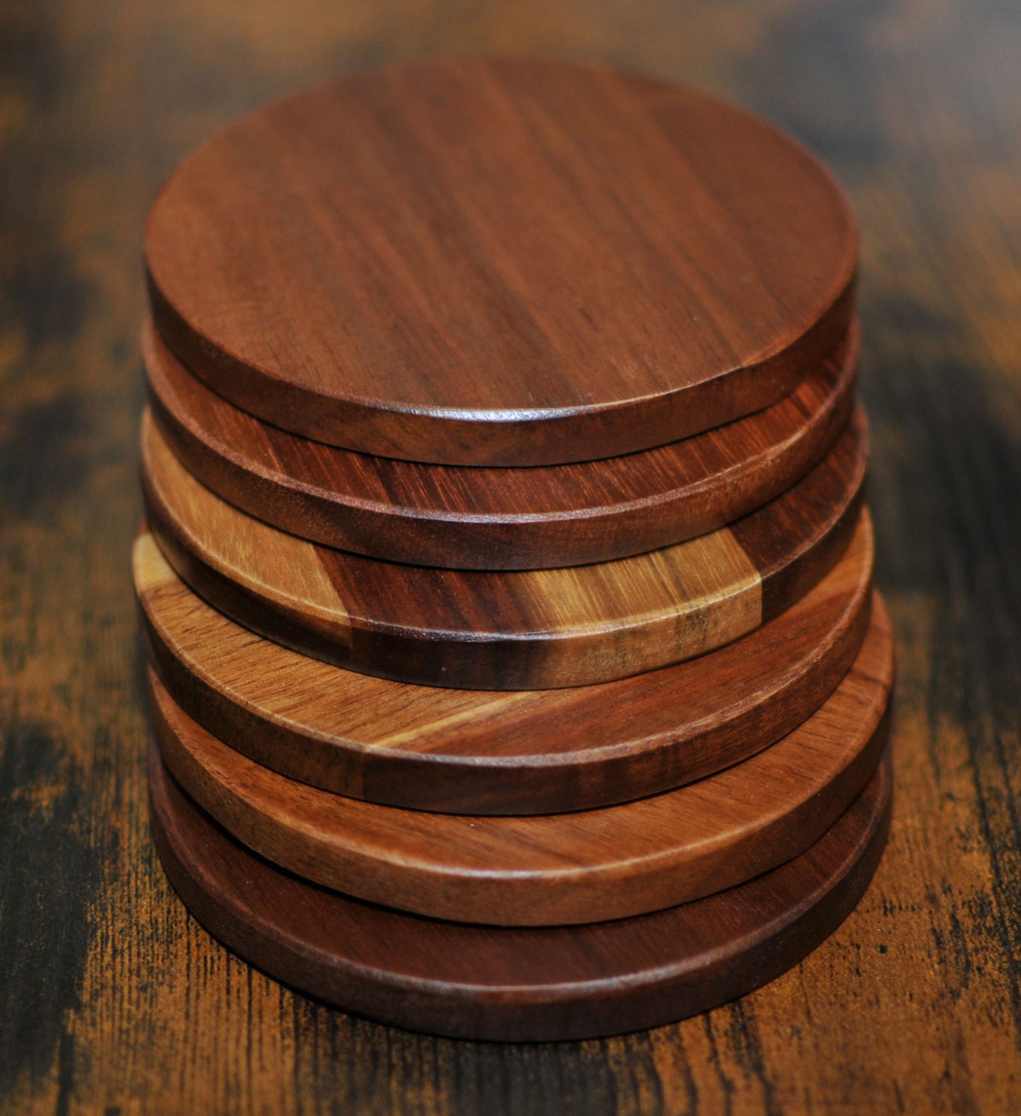 Apollo Acacia Wood Round Coasters 10cm - Set of 6