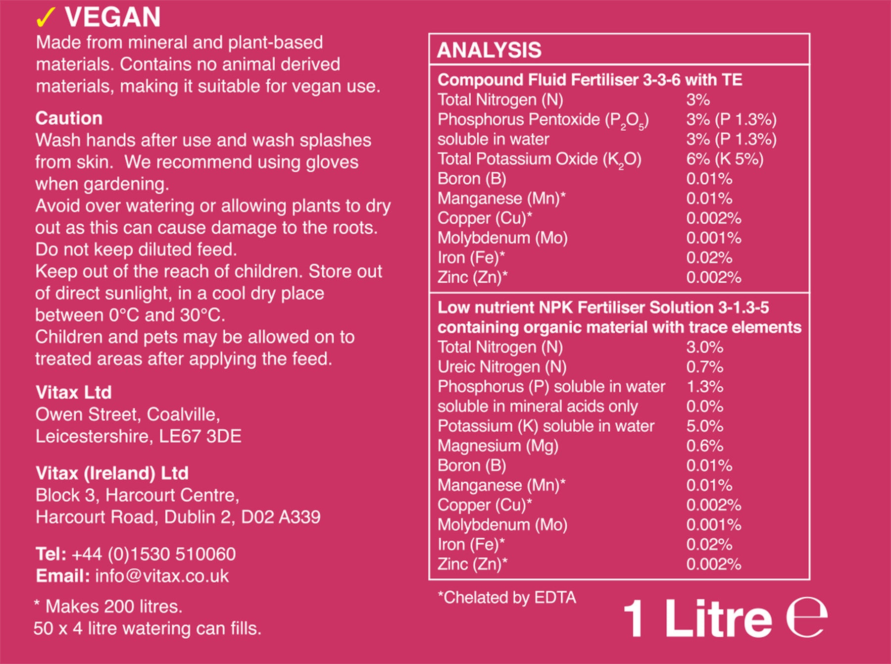Vitax Liquid Dahlia Feed - 1 Litre
