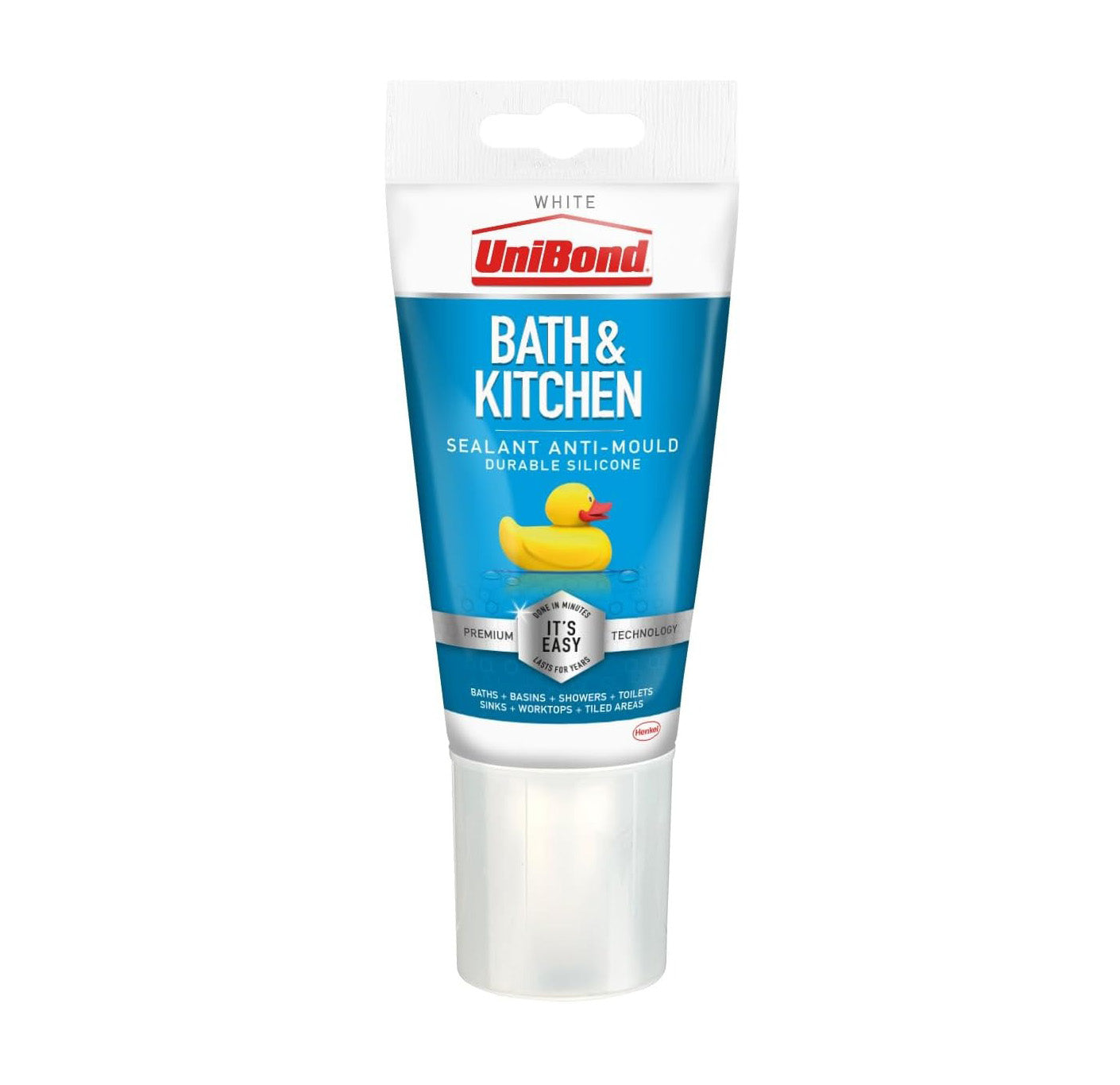 Unibond Bath & Kitchen Anti Mould Silicone Sealant 147g - White