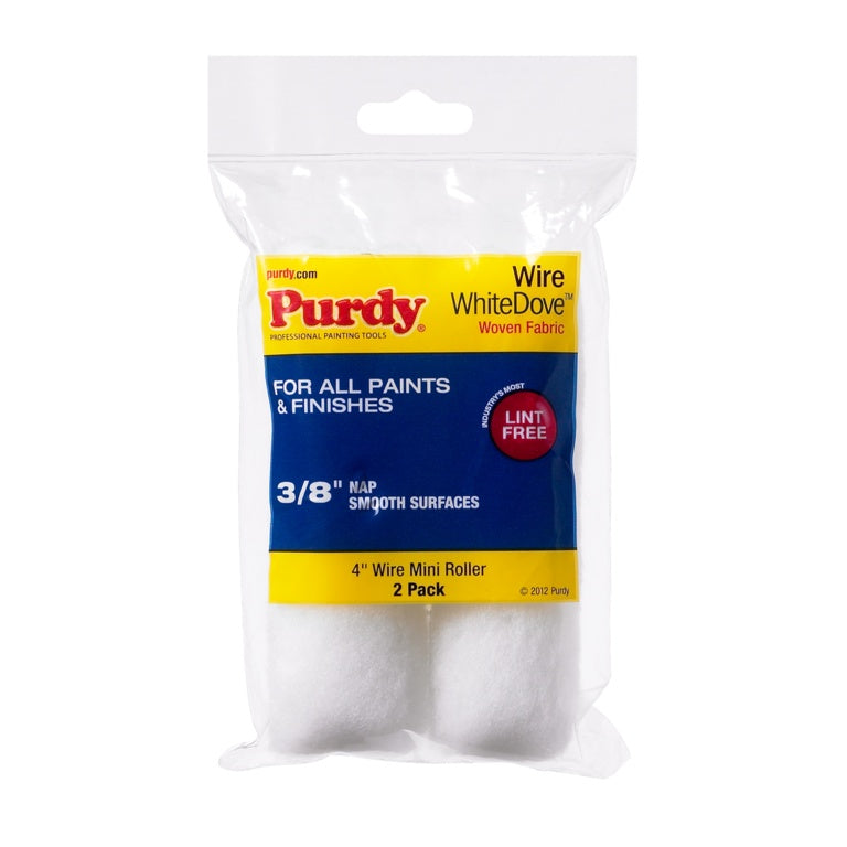 Purdy Wire White Dove 4" Paint Roller Sleeves 3/8" Nap 2 Pack