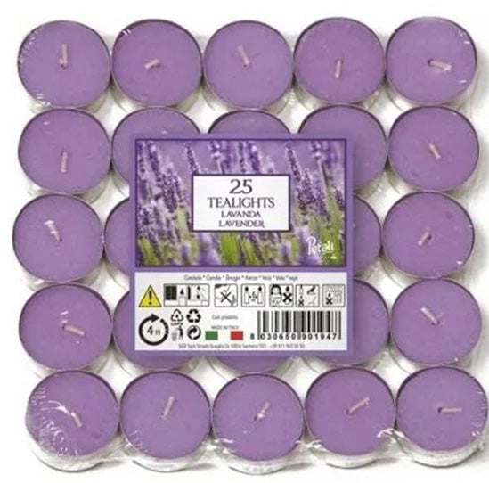 Scented Tea Lights Candles Pack of 25 - Lavender