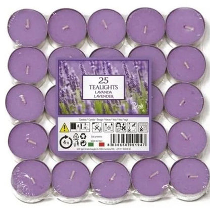 Scented Tea Lights Candles Pack of 25 - Lavender