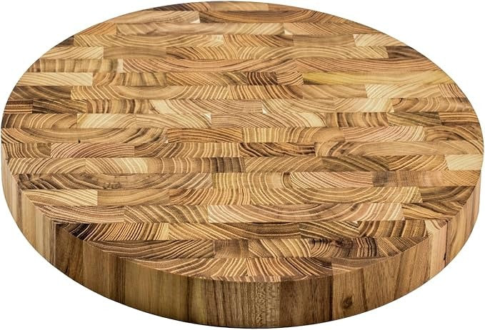 Apollo Teak Endgrain Wood Round Cutting Board