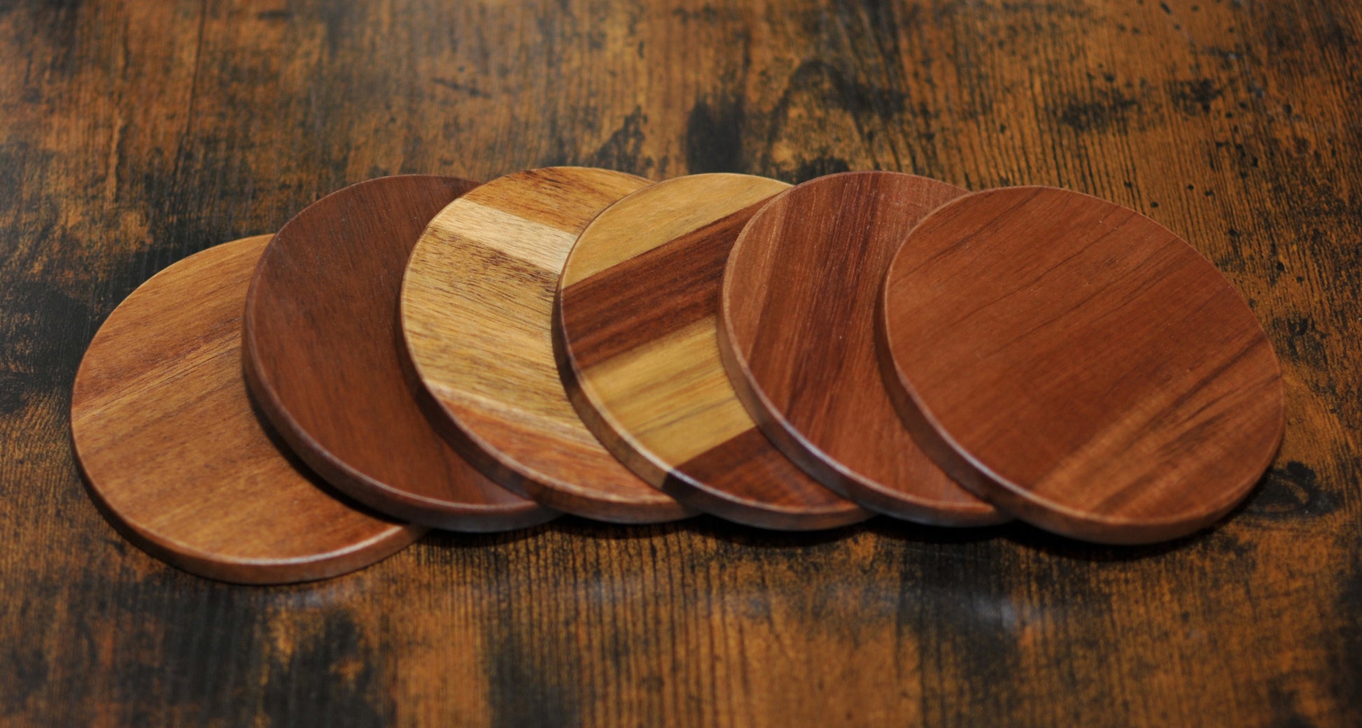 Apollo Acacia Wood Round Coasters 10cm - Set of 6