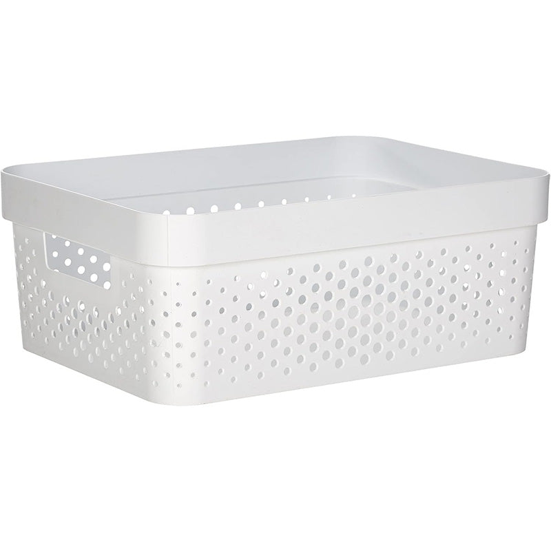 Curver Infinity Dots Medium Storage Basket 11 Litre - White