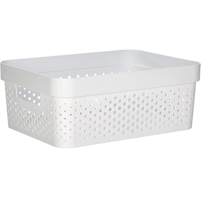 Curver Infinity Dots Medium Storage Basket 11 Litre - White