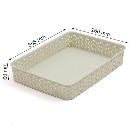 Curver Rattan Storage Basket A4 - Cream