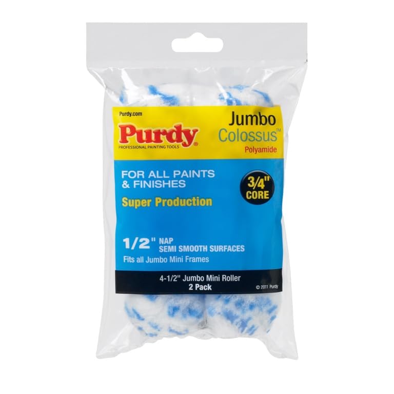 Purdy Colossus Jumbo Mini 4.5" Paint Roller Sleeves 1/2" Nap 2 Pack