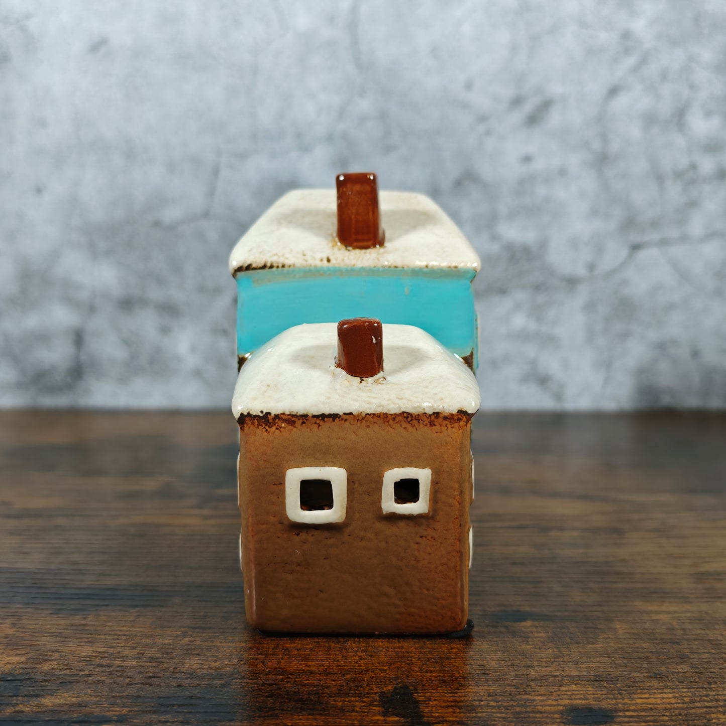 Village Pottery Three House Tealight Holder