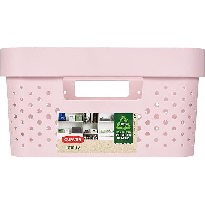 Curver Infinity Dots Medium Storage Basket 11 Litre - Pink