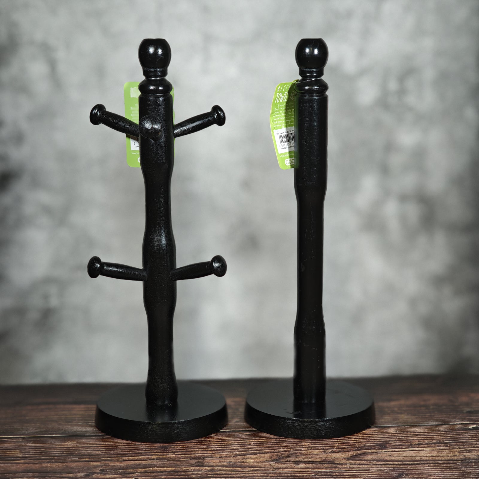 Apollo Mug Tree & Paper Towel Holder Set - Black