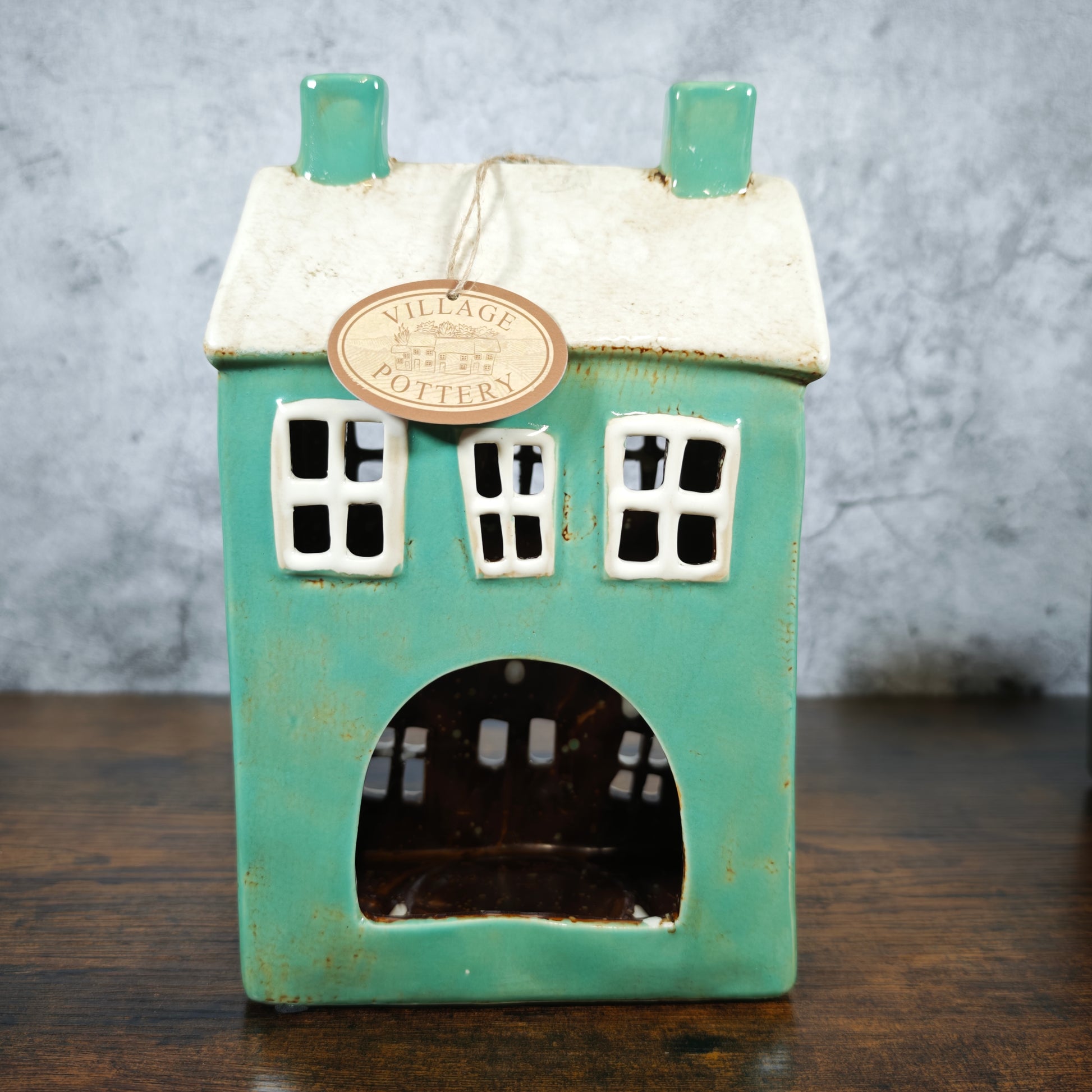 Village Pottery Large Green House Tealight Holder