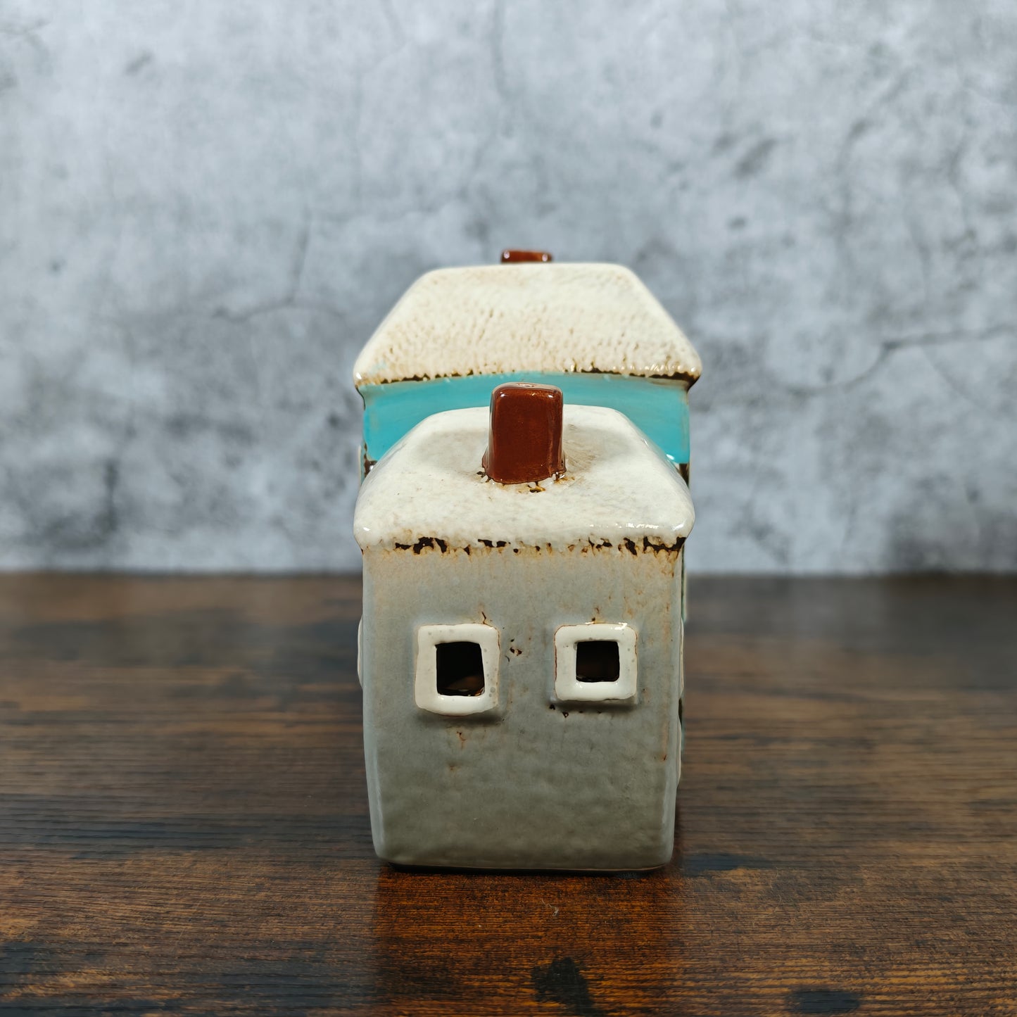 Village Pottery Three House Tealight Holder