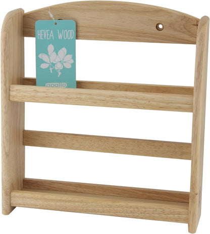 Apollo 2 Tier Spice Rack Holds 10 Jars - Natural Hevea Wood (Rubberwood)