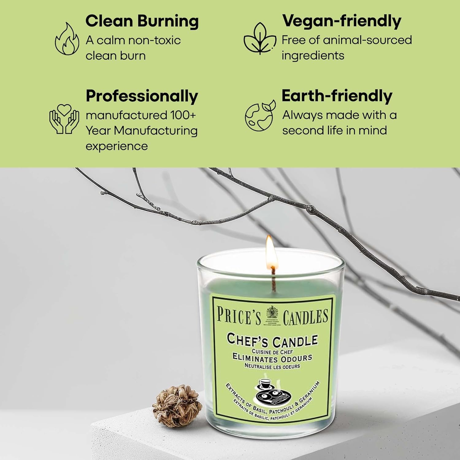 Price's Glass Candle - Chef's 